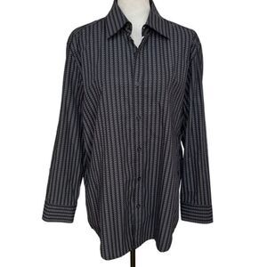 Hugo Boss cotton dress button down shirt size L.